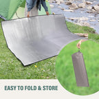 REDCAMP 79"x59" Camping Mat Foam Foil Blanket, Waterproof Aluminum Foil Mat Sleeping Tent Pad for Outdoor Picnic,Camping,Beaches