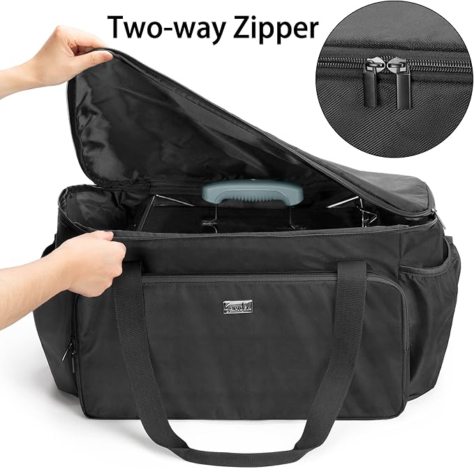 samdew Portable Grill Carry Bag Compatible with Weber 1141001 Go-Anywhere Gas Grill, Outdoor Camp Grill Cover Compatible with Weber 121020 Go-Anywhere Charcoal Grill, Bag Only (Patented Design)