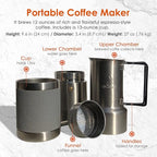 nCamp Kitchen to Go 5 Piece Bundle, Portable Compact Multi-Fuel Burning Camping Stove, ISO Propane Adapter, Elevated Bamboo Cutting Board Prep Surface, Cafe Coffee Maker, Carrying Bag, For Camping