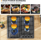 FVBADE 24inch 4 Burners Gas Cooktop Stainless Steel Built-in Gas Stove with NG/LPG Convertible Dual Fuel with Thermocouple Protection for Kitchen，Outdoor, Camping, RV