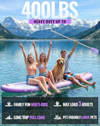 10'6''x33''Inflatable Stand Up Paddle Board, 400lbs Extra Wide Stand Up Paddleboard with Kayak Seat, Anti-Slip EVA Deck Premium SUP Accessories Kit, Non-Slip Stable Deck Boat for Yoga Fishing Surf