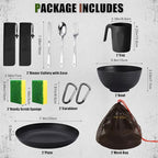 Scout Camping Mess Kit for Person Boy Scout Dishes Set Girl Scout Mess Kit with Mesh Bag Reusable Light Weight Eating Utensils Plastic Camping Cutlery Set for Travel Camp