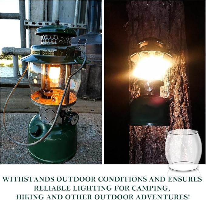 Lantern Glass Replacement for Coleman 200a Globe,Replace R690B051,Glass Globe for Fueled Lanterns for Coleman,Kamplite,JC Higgins,Optimus,Unimet,Ashflash Vintage Lanterns,Camping Lantern Accessories