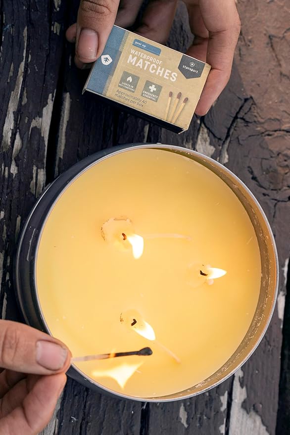 Stansport Waterproof Matches (4-Pack) – 160 Total Count Moisture-Resistant Matches for Camping, Hiking and Emergency Kits – Reliable Fire Starting Matches for Damp Environments