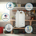 kitchentoolz 1 Gallon Water Jug with Lid – Heavy-Duty HDPE F-Style Plastic Jug for Drinking Water, Camping, Emergency Storage & Utility Liquids – Made in USA - 8 Pack
