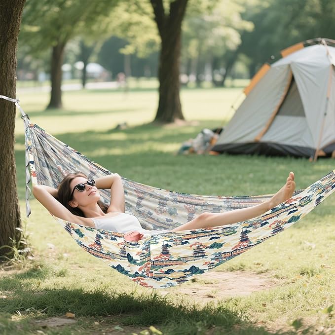 Japanese Architecture Camping Hammocks Indoor Hammock for Outside Patio Garden