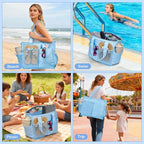 Odoland Soft Cooler Bag, Collapsible Leakproof Insulated Cooler Bag with Multi-Pocket Design, Portable Soft Side Cooler Backpack for Beach, Picnic, Camping, Travel and Daily Use for Women