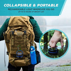 Kizen Outdoor Solar Lantern - Solar or Plug Rechargeable Lantern - Collapsible LED Light for Power Outages - Camping Essential Lamp for Tent Light, Hanging, or Flashlight - Yellow