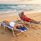 LILYPELLE Folding Chaise Lounge Chair with Mattress, 5 Position Beach Chair with Face Hole, Patio Chaise Lounge Chairs for Outside, Sunbathing, Camping, Pool, Beach, Poolside