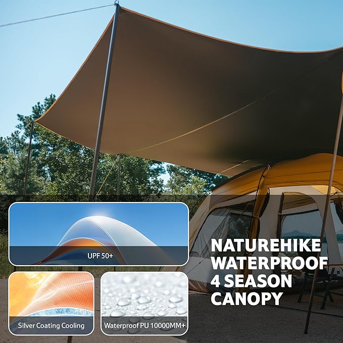 Naturehike Dune Hot Tent with Stove Jack,Double Layer 4 Season Tent,Waterproof 2-4 Person Tents for Camping