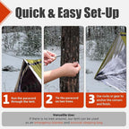Frelaxy Extra-Thick Emergency Tent, Compact Survival Tent with Whistle, Upgraded Paracord, Storage Pouch, and EVA Case, 2 Person Emergency Shelter for Backpacking, Hiking, Outdoor