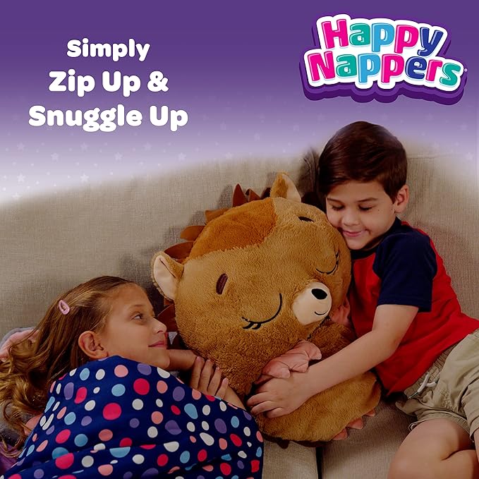Happy Nappers: Pillow & Sleepy Sack: Large - Tiger Tobi - 66 x 30, 2-in-1: Plush Animal Opens Into Sleeping Bag, Soft Play & Nap Character, Kids 3+