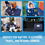 Jay Franco Kids Nap Mat with Embedded Pillow & Blanket – Soft 46"x20" Microfiber Sleeping Bag with Name Tag & Handle for School, Travel, Sleepover