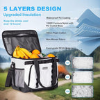 Soft Travel Coolers Bags Insulated Cooling 16hour for Camping Hiking Beach Travel Soft Sided Insulated Cooler Bag 20/48Cans for Women Men