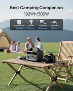 Portable Power Station 192Wh(60,000mAh) with Bag, 300W (600W surge) Power Bank LiFePO4 Battery Backup, Compact Solar Generator 8-Port Design w/2 AC Outlets for Home,RV, Hurricane, Camping,Emergency