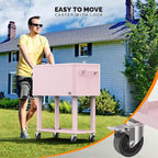 VINGLI 80 Quart Rolling Ice Chest, Portable Patio Party Bar Drink Cooler Cart, with Shelf, Beverage Pool with Bottle Opener