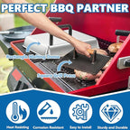 SafBbcue 14" Stainless Steel Rectangle Cheese Melting Domer Basting Cover & Cast Iron Rectangle Griddle Smash Burger Grill Weight Press for Blackstone, Pitboss, Camp Chef Flat Top Grills Accessories