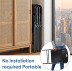 DUMOS 8 Pack Folding Chairs Heavy Duty with Ergonomic Back - Plastic Stackable Portable Dining Chiars Set, for Home and Office, Conference, Wedding, Party, Patio, Garden, for Indoor Outdoor, Black