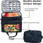 Soft Collapsible Insulated Sided Cooler - 60 Can Large Leakproof Picnic Beach Meal Prep Portable Travel Cooler for Shopping, Kayaking, Road Trips