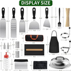120 Pcs Griddle Accessories Kit for Blackstone - Perfect Flat Top Grill Accessories for Outdoor, Professional Round Melting Dome with Cast Iron Smash Burger Press for Barbecue.
