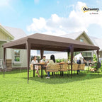 Outsunny 10' x 20' Pop Up Canopy Tent with 4 Sidewalls, Heavy Duty Tents for Parties, Outdoor Instant Gazebo with Carrying Bag for Garden, Patio, Coffee