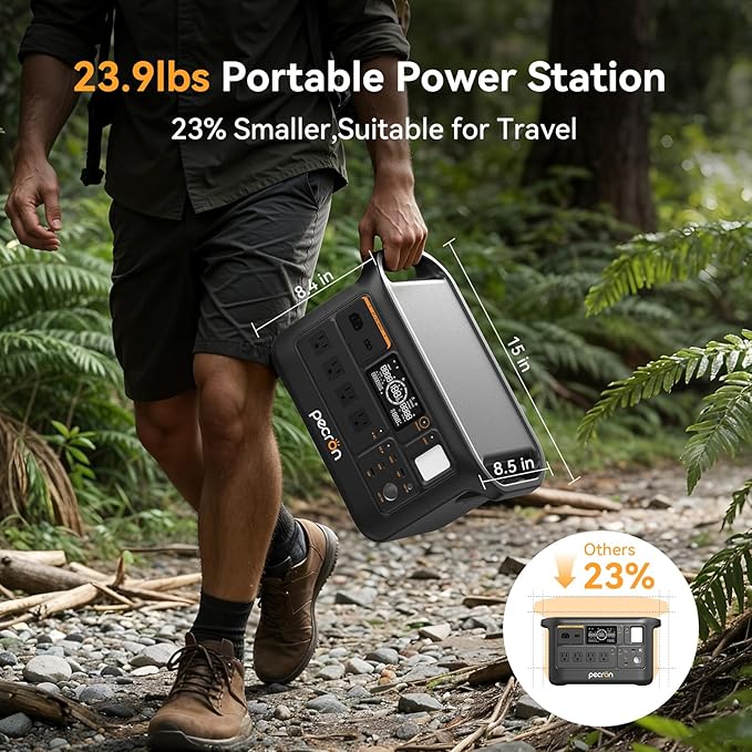 PECRON F1000LFP Portable Power Station with 1 x 300W Solar Panel, 1500W, 1004Wh LiFePO4 Battery Solar Generator, UPS, Fast Charging, Perfect Power Backup for Camping, Home Use, RV
