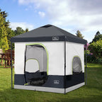 KAMPKEEPER 6 Person Camping Tent, 10x10 Pop Up Canopy Tent with Camping Inner Tent, Converts 10'x10' Straight Leg Canopy into Camping Tent–Fully Vented Roof(Canopy & Frame Included)