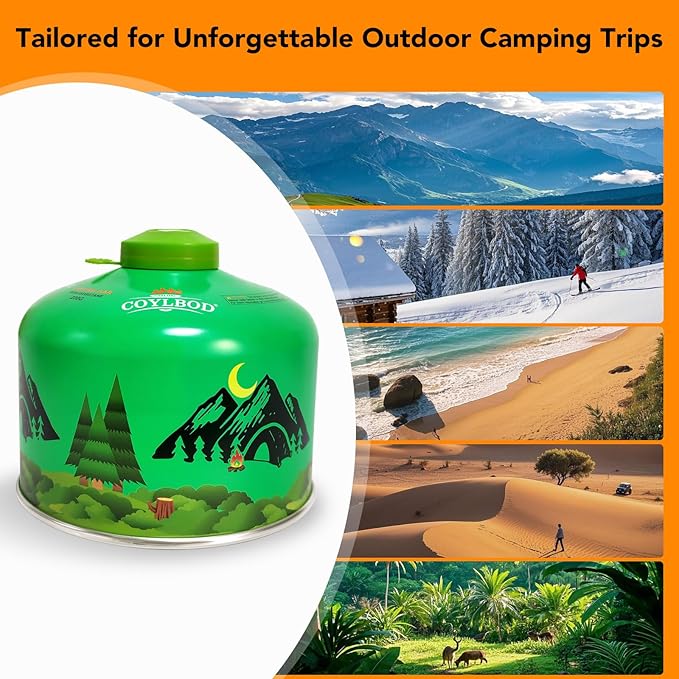 Isobutane Fuel Canister 230g, Camping Stove Fuel, Butane Camping Propane Mixture Blend Camping Fuel Gas (3 Pack)
