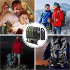 Leelosp 9 Pieces Hand Crank Flashlight Solar Powered Flashlight for Emergencies Dynamo Rechargeable LED Survival Light for Outdoor Sports Hiking Camping (Green,Black)