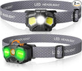 Rechargeable Headlamp, 2 Pack 1400 Lumens LED Headlamps with Red/Green/White 14 Modes Ultra-Bright Head lamp Rechargeable, Red Light Headlamp with Memory Function, Ideal for Outdoor Camping