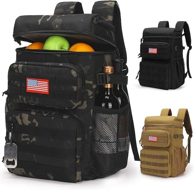 Tactical Backpack Cooler,Soft Lightweight Leakproof Cooler Backpack,Insulated Cooler Bag,Portable Soft Cooler Bag Waterproof for Beach, Travel, Camping, Picnic, Hiking