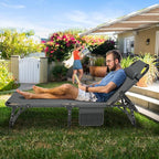 ABORON Patio Lounge Chair, Folding Guest Bed Cot for Adults, 500LB Heavy-Duty Capacity, Portable Extra Bed with Comfort Mat, Quick Fold Design for Indoor Guest Stays & Temporary Use