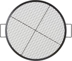 VEVOR X-Marks Fire Pit Grill Grate, Round Cooking Grate, Heavy Duty Steel Campfire BBQ Grill Grid with Handle and Support X Wire, Portable Camping Cookware for Outside Party & Gathering, 30 Inch Black