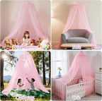 Pink Princess Bed Canopy for Girls,Kids Canopy Bed for Twin, Full, and Queen Sizes; Mosquito Net for Outdoor Use;Bedroom Accessories;Ceiling Tent for Reading Nooks