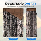 SereneLife Double Sleeping Bag with Pillows, Waterproof & Detachable for 2 Single Bags, Lightweight & Warm, Perfect for Camping, Hiking, Backpacking, and Cold Weather, Suitable for Temperatures 5-10°F