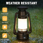 2 Modes Solar Lanterns Outdoor Waterproof, Rechargeable LED Flame Solar Lanterns Decorative Outdoor, Vintage Lantern Hanging Solar Lights for Yard, Porch, Camping, Patio, Garden, Cabin, Gifts (2 Pack)
