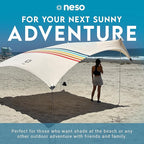 Neso Gigante Portable Beach Tent Sun Shelter - Lightweight Beach Shade Canopy - Easy Setup for Family Outings - Patented Reinforced Corners - UPF 50+ Sun Protection - 8ft Tall, 11 x 11ft - Rainbow
