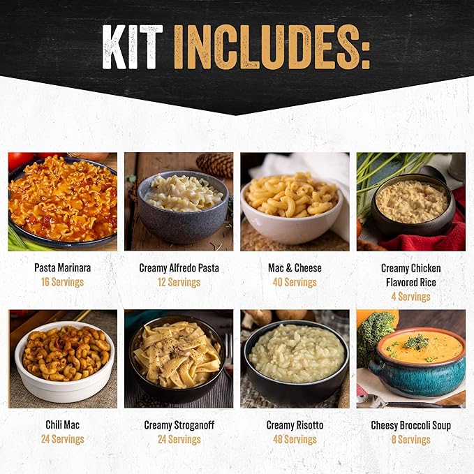 Ready Hour 3-Month Emergency Food Supply (846 Servings), 3-Month Kit, Food Storage Meal Entrées, Real Non-Perishable Meals, 25-Year Shelf Life Food, Portable Flood-Safe Container