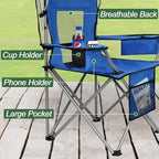 ptlsy Beach Chair with Canopy Shade Folding Camping Chair for Adults with Cup Holders, Cooler Bag for Camping, Fishing, Beach, Sports and Concert (Blue)