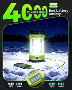 AlpsWolf Camping Lantern Rechargeable, 4000mAh LED Lantern for Power Outages Super Bright Portable Camping Light Emergency Lantern Camping Lamp Green, 1 Pack