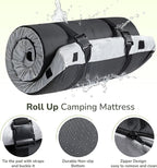 Memory Foam Camping Mattress 2.5 inch, Kids Portable Roll Up Camping Sleep Topper with Waterproof and Non-Slip Bottom, Camping Car Mat with Travel Bag, 63.5"×26.5"×2.5", Grey