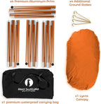 Red Suricata Family Beach Tent & Canopy, UPF50 Sun Shade, 4 Aluminum Poles, Sand Shovel, Large Portable Sun Shelter (Large, Orange)