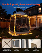 VEVOR 6 x 6 ft Pop up Screen House Tent, 4-6 Person Portable Screen Gazebo, with Carry Bag, Netting Sides & Ground Stakes, Quick Setup, Screened Canopy for Garden, Patio & Backyard, and Outdoor, Beige