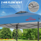 8x8 Pop Up Canopy, Easy Up Canopy Tent, Heavy Duty Tents for Parties, One Person Set Up Event Tent, Light Blue