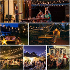 G40 Globe String Lights 60ft LED Shatterproof Hanging Patio Lights, 20+2 Bulbs, Waterproof Connectable for Indoor Outdoor Decor Garden Camping Backyard Valentine's Day Gifts for Men Him Hubby