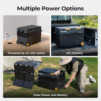 BougeRV 12 Volt Car Refrigerator, CRD2 52 Quart Portable Fridge Freezer with APP Control, -4℉ to 68℉ Dual Zone Compressor Electric Cooler 12/24V DC, 110~240V AC for Overlanding, Camping, RV, Truck