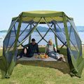 TIMBER RIDGE Easy Pop Up Gazebo Canopy Tent for Camping, 11.5 X 9.8 Ft Portable Instant Screenhouse, Pop Up Screened in Canopy with Netting for Backyard, Patio, Outdoor, Tailgating, Picnics, Green