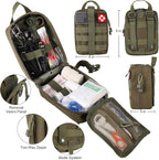 216 Pcs Survival First Aid Kits, Professional Survival Gear Equipment Tools First Aid Supplies kit for SOS Emergency Hiking Hunting Disaster Camping Adventures