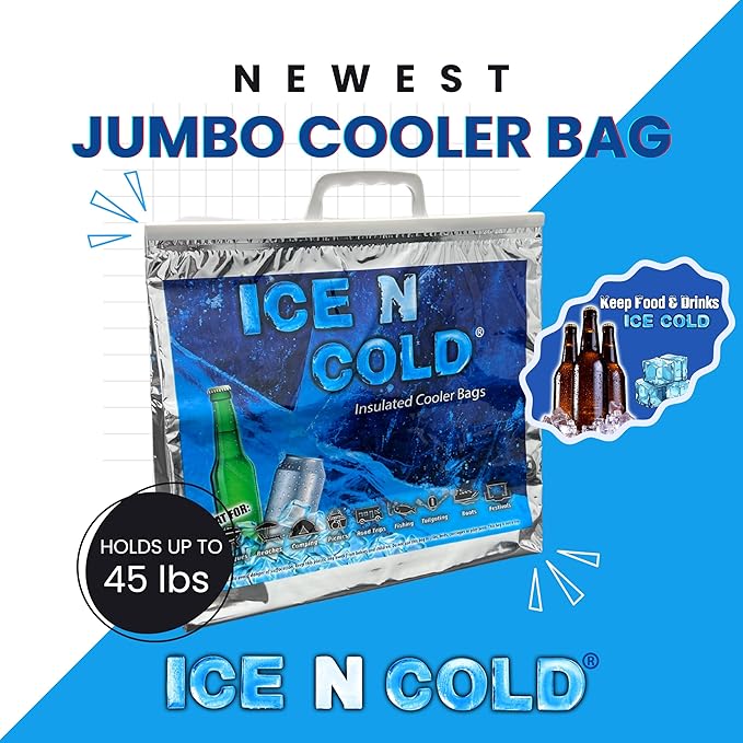 Insulated Picnic/Shopping Cooler Bags for Groceries, Camping, Hiking, Beach, Travel | Lightweight Soft Collapsible | Fast Same Day Shipping
