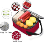 BEIMILY Lunch Box for Men Women Adults,Mini Insulated Lunch Bag for Office Work Picnic,Reusable Portable Lunchbox,Soft Cooler Tote Bag,6 can cooler bag,Mini,Red